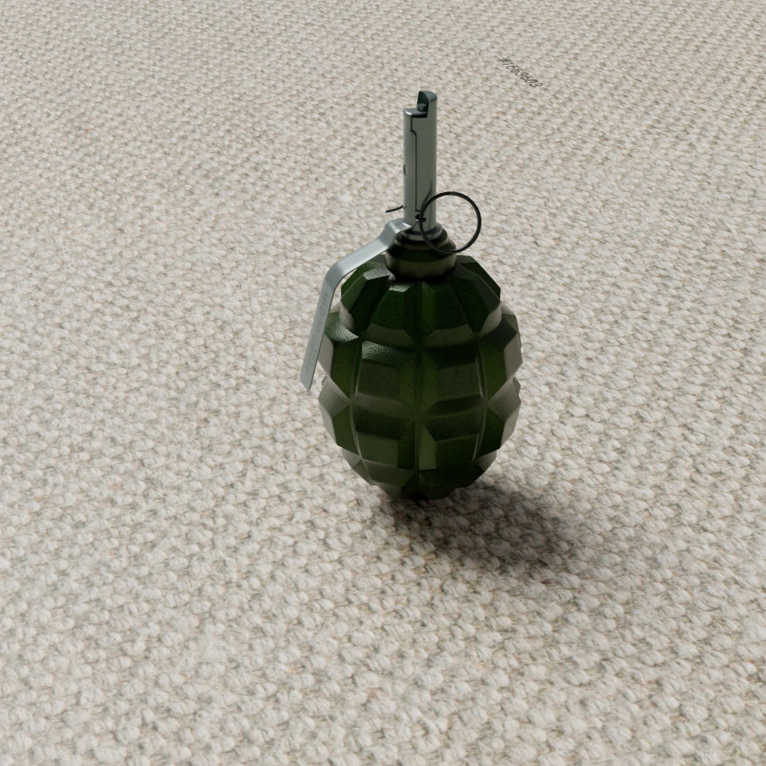 Grenade F-1 3D Model .c4d .max .obj .3ds .fbx .stl .blend 