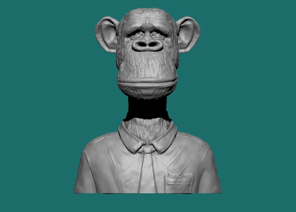 BROAD APE NFT MONKEY 3D Model .c4d .max .obj .3ds .fbx .stl .blend 