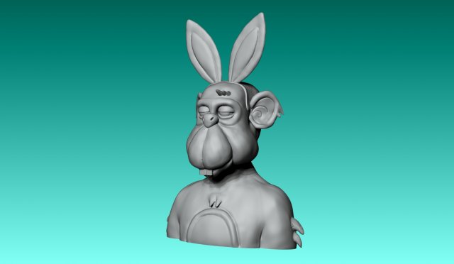 BUNNY APE NFT 3D print model 3D Модель .c4d .max .obj .3ds .fbx .stl .blend 