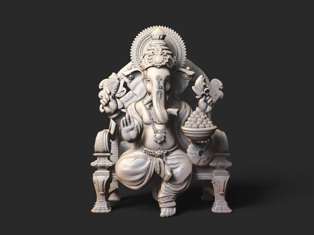 Ganesha Model 3D .c4d .max .obj .3ds .fbx .stl .blend 