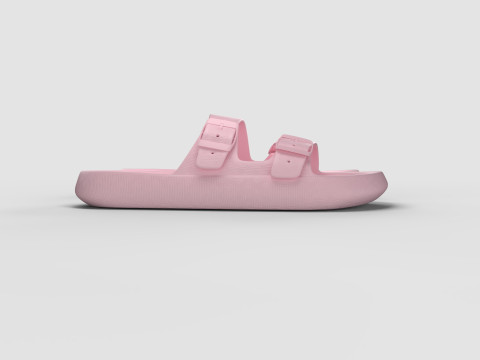 DOUBLE BUCKLE PILLOW SLIPPERS 3D Model