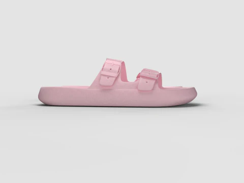 DOUBLE BUCKLE PILLOW SLIPPERS 3D Model