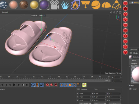 DOUBLE BUCKLE PILLOW SLIPPERS 3D Model