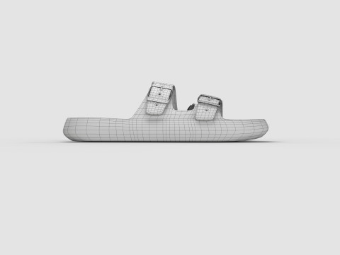 DOUBLE BUCKLE PILLOW SLIPPERS 3D Model