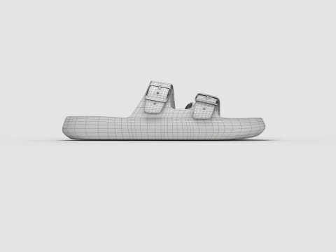 DOUBLE BUCKLE PILLOW SLIPPERS 3D Model