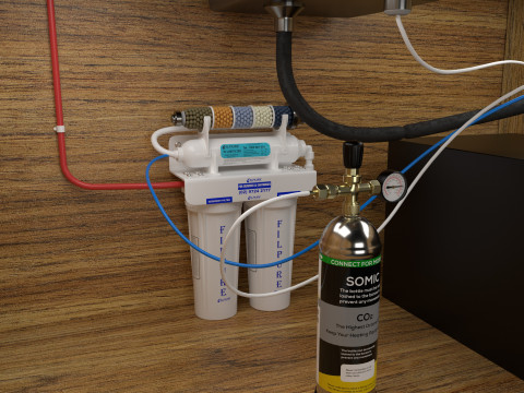 KITCHEN COUNTER AND FILTER Model 3D