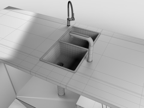KITCHEN COUNTER AND FILTER Model 3D