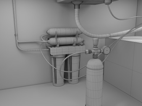 KITCHEN COUNTER AND FILTER Model 3D