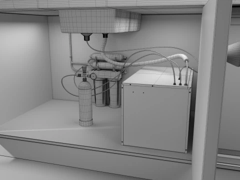 KITCHEN COUNTER AND FILTER 3D Model