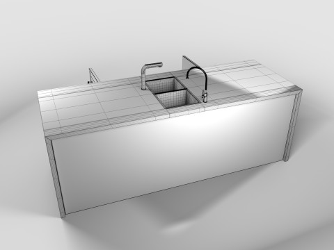 KITCHEN COUNTER AND FILTER Model 3D