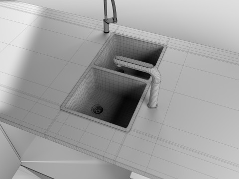 KITCHEN COUNTER AND FILTER Model 3D