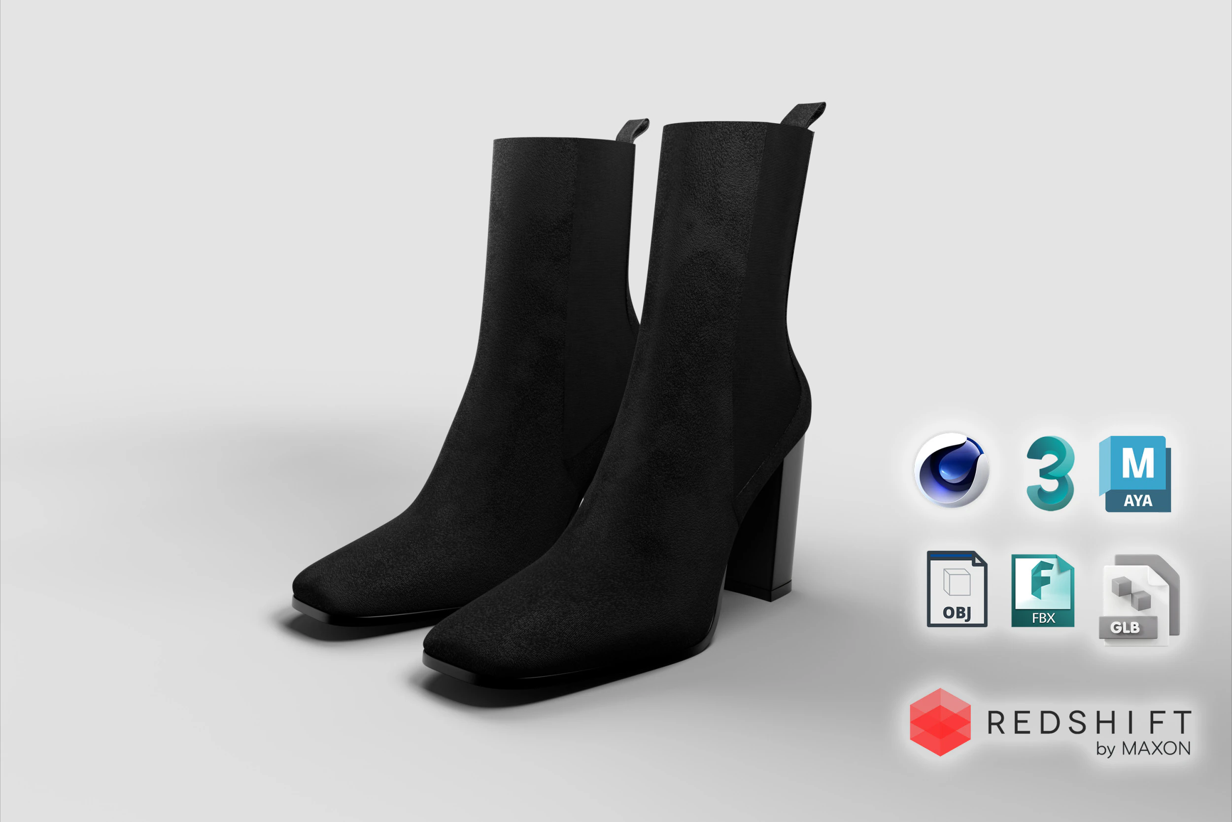 FEMALE BOOTS 3D Model .c4d .max .obj .3ds .fbx .stl .blend 