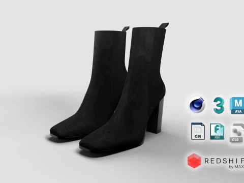 ЖЕНСКИЕ БОТИНКИ 3D Модель