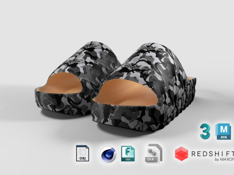 CAMO PILLOW SLIPPERS 3Dモデル