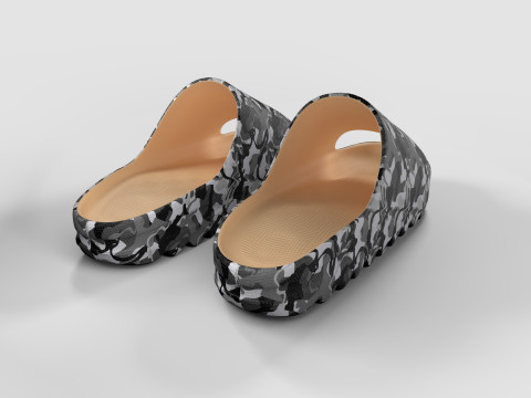 CAMO PILLOW SLIPPERS Model 3D
