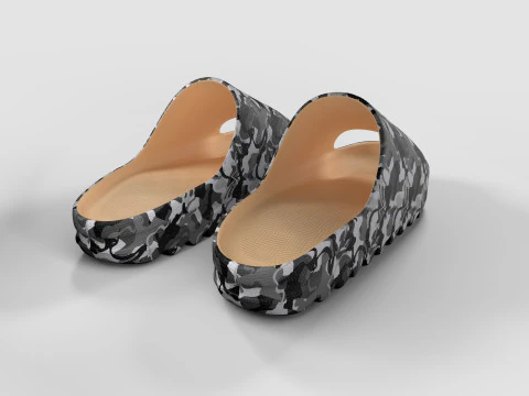 CAMO PILLOW SLIPPERS 3D Model