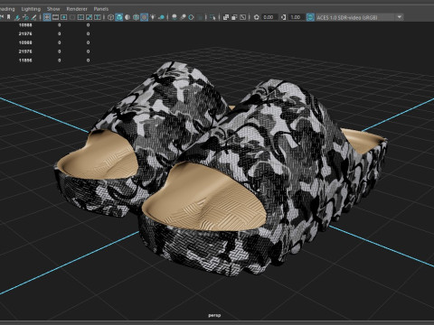 CAMO PILLOW SLIPPERS Model 3D