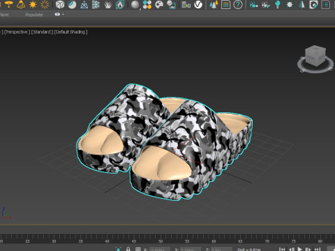 CAMO PILLOW SLIPPERS Model 3D