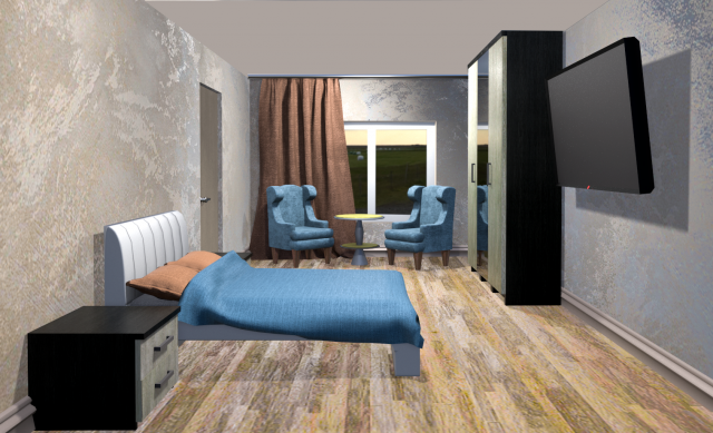 Bedroom 3D Model .c4d .max .obj .3ds .fbx .stl .blend 