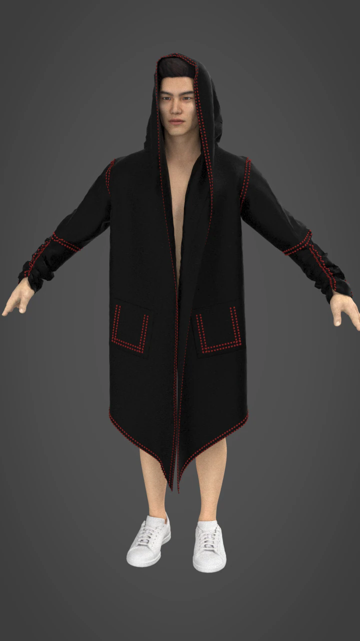 Cloak for marvelous designer 3D Model .c4d .max .obj .3ds .fbx .stl .blend 