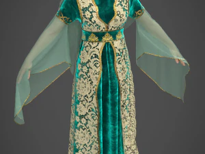 अद्भुत डिजाइनर के लिए हरी ओटोमन पोशाक 3D मॉडल