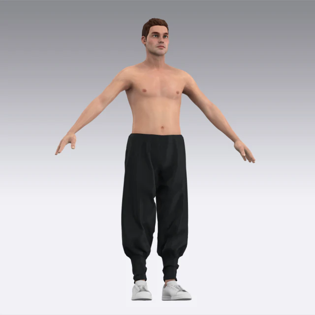 멋진 디자이너를 위한 데님 조거팬츠 3D 모델 .c4d .max .obj .3ds .fbx .stl .blend