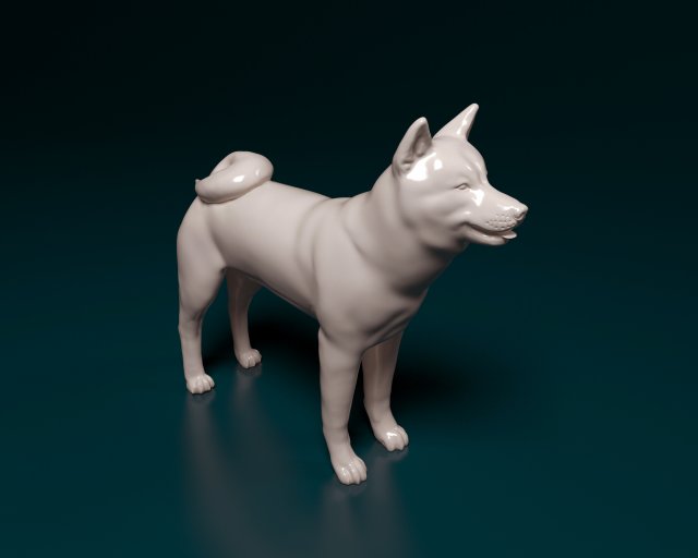 Akita Inu dog Modèles 3D en vedette .c4d .max .obj .3ds .fbx .stl .blend 