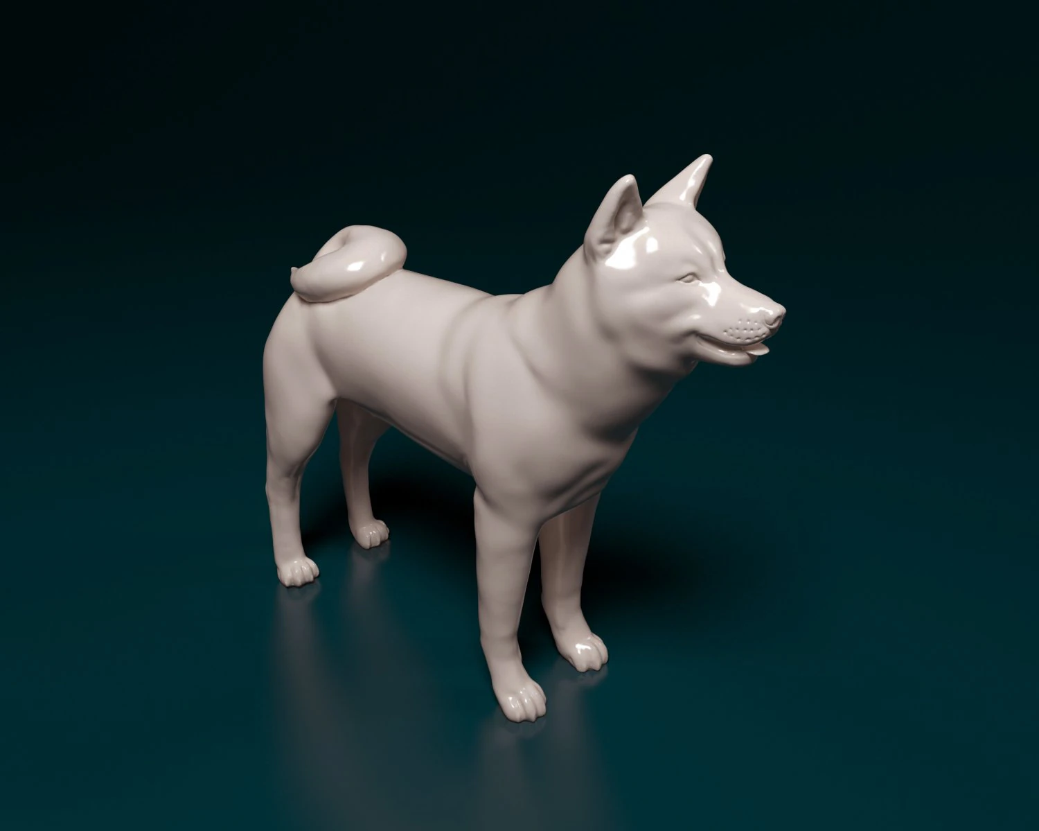 Akita Inu dog 3D Print Model .c4d .max .obj .3ds .fbx .stl .blend