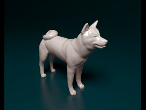 Akita Inu dog 3D Print Model
