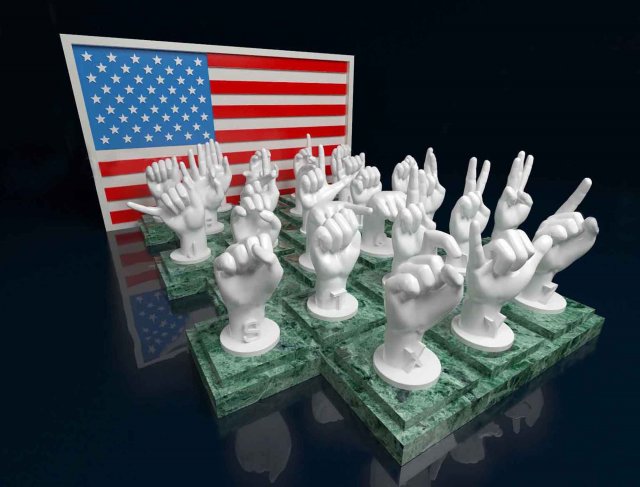 ASL Alphabet Modelo de Impressão 3D .c4d .max .obj .3ds .fbx .stl .blend 