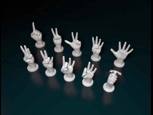 ASL numbers 0-10 3D 打印模型
