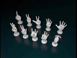 ASL numbers 0-10 3D Print Model