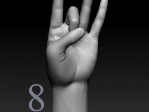 ASL numbers 0-10 3D Print Model