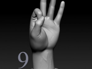 ASL numbers 0-10 3D 打印模型