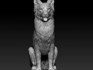 Australian Shepherd sitting 3Dプリントモデル