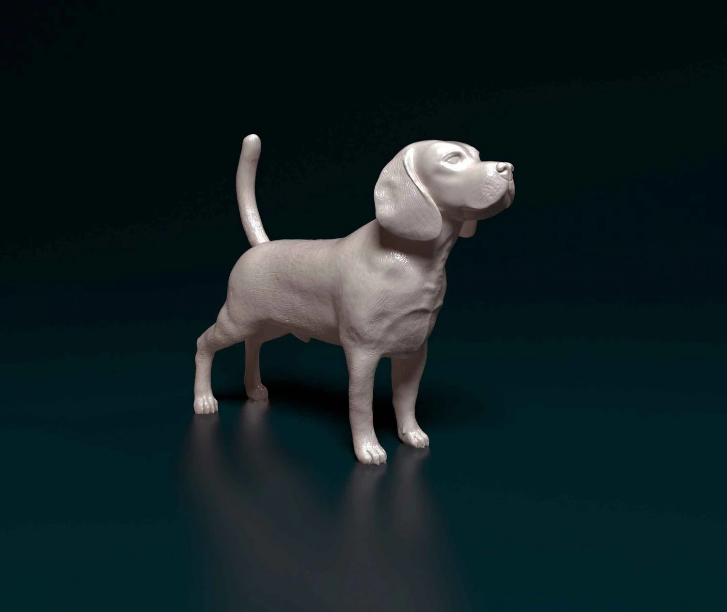 Beagle 3D Print Model .c4d .max .obj .3ds .fbx .stl .blend
