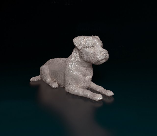 Border terrier 3D प्रिंट मॉडल .c4d .max .obj .3ds .fbx .stl .blend 