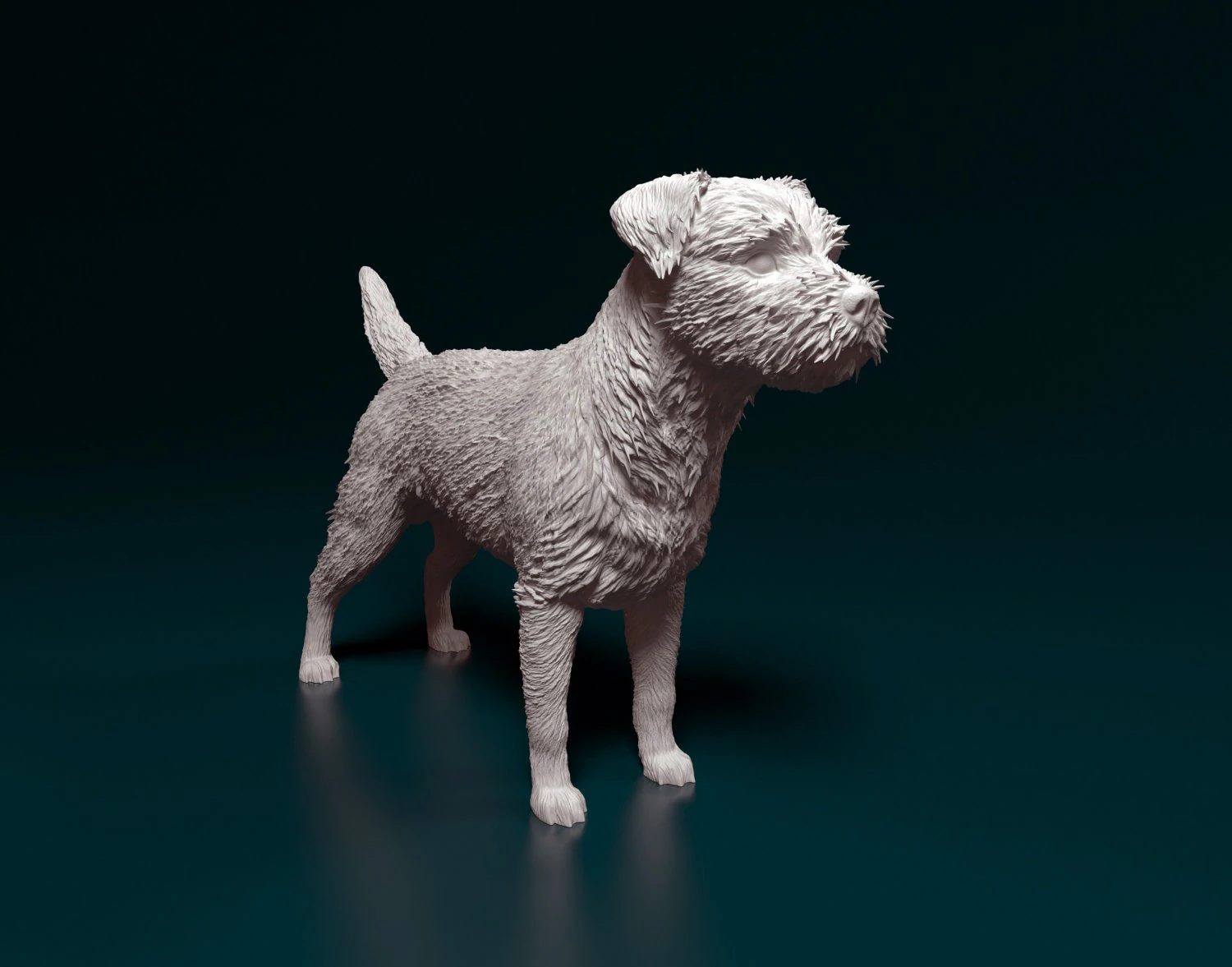 Border terrier dog 3D Print Model .c4d .max .obj .3ds .fbx .stl .blend 