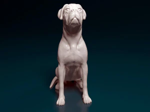 Boxer dog sitting 3D Print Model