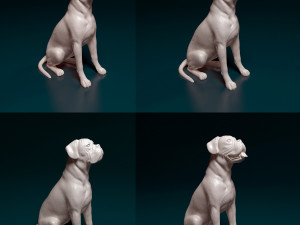 Boxer dog sitting 3D 프린트 모델