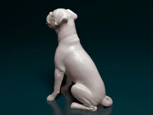 Boxer dog sitting 3D Print Model