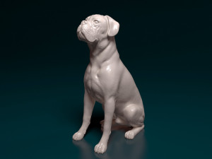 Boxer dog sitting 3D 프린트 모델