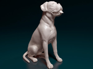 Boxer dog sitting 3D 프린트 모델
