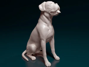 Boxer dog sitting 3D Print Model
