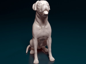 Boxer dog sitting 3D 프린트 모델