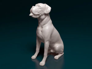 Boxer dog sitting 3D Print Model