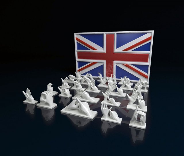 BSL Alphabet 3D Принт Модель .c4d .max .obj .3ds .fbx .stl .blend 