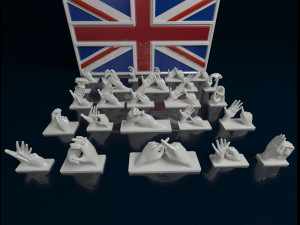 BSL Alphabet 3D Принт Модель