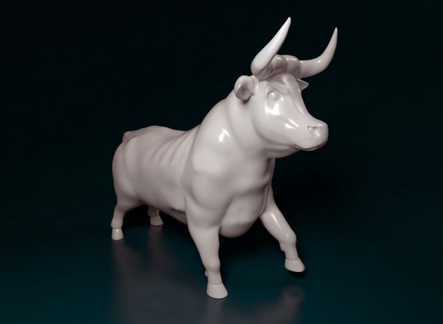 Bull 3D Print Model .c4d .max .obj .3ds .fbx .stl .blend 