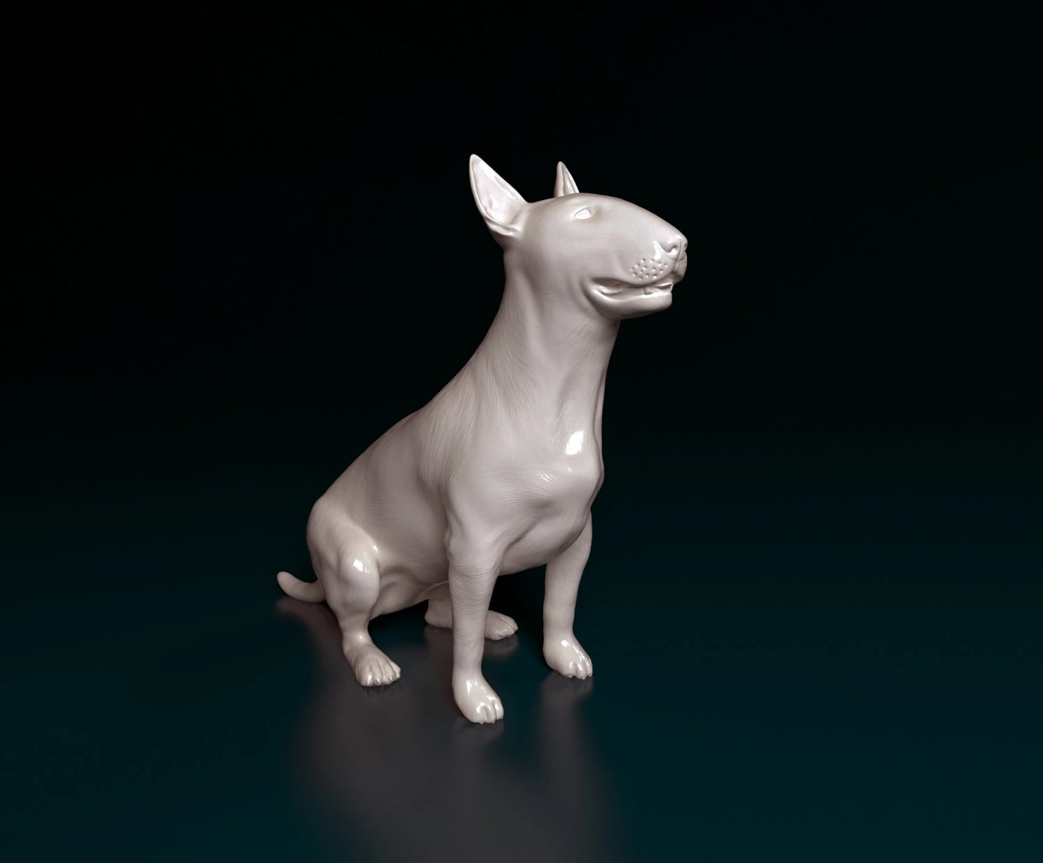 Bull terrier sitting 3D Print Model .c4d .max .obj .3ds .fbx .stl .blend 